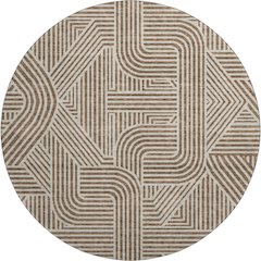Premium Machine Washable Mayfield AMF917 Brown 8' x 8' Round Rug
