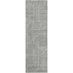 Premium Machine Washable Mayfield AMF917 Gray 2'3" x 7'6" Runner Rug