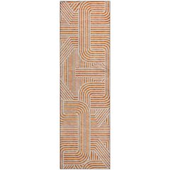Premium Machine Washable Mayfield AMF917 Orange 2'3" x 7'6" Runner Rug