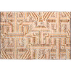 Premium Machine Washable Mayfield AMF917 Orange 1'8" x 2'6" Rug