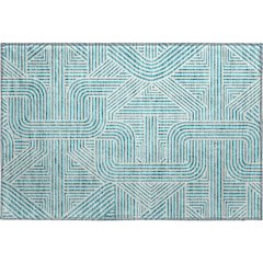 Premium Machine Washable Mayfield AMF917 Teal 1'8" x 2'6" Rug