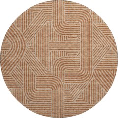 Premium Machine Washable Mayfield AMF917 Terracotta 8' x 8' Round Rug