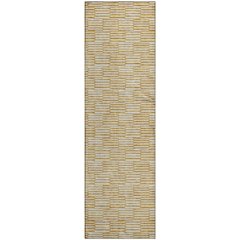 Premium Machine Washable Mayfield AMF918 Gold 2'3" x 7'6" Runner Rug