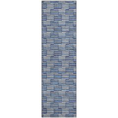 Premium Machine Washable Mayfield AMF918 Navy 2'3" x 7'6" Runner Rug