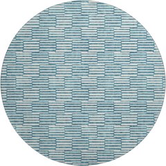 Premium Machine Washable Mayfield AMF918 Teal 8' x 8' Round Rug