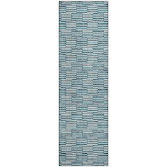 Premium Machine Washable Mayfield AMF918 Teal 2'3" x 7'6" Runner Rug