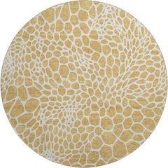 Premium Machine Washable Mayfield AMF919 Gold 8' x 8' Round Rug