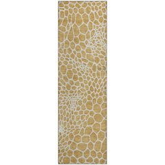 Premium Machine Washable Mayfield AMF919 Gold 2'3" x 7'6" Runner Rug