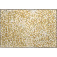 Premium Machine Washable Mayfield AMF919 Gold 1'8" x 2'6" Rug