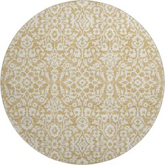Premium Machine Washable Mayfield AMF920 Gold 8' x 8' Round Rug