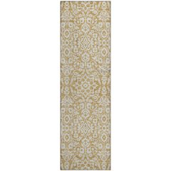 Premium Machine Washable Mayfield AMF920 Gold 2'3" x 7'6" Runner Rug