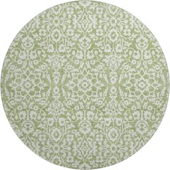 Premium Machine Washable Mayfield AMF920 Green 8' x 8' Round Rug