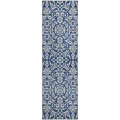 Premium Machine Washable Mayfield AMF920 Navy 2'3" x 7'6" Runner Rug
