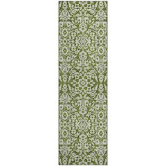 Premium Machine Washable Mayfield AMF920 Olive 2'3" x 7'6" Runner Rug