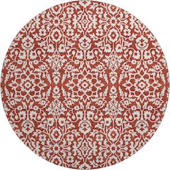 Premium Machine Washable Mayfield AMF920 Red 8' x 8' Round Rug