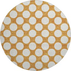 Premium Machine Washable Mayfield AMF921 Orange 8' x 8' Round Rug