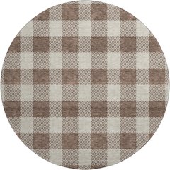Premium Machine Washable Mayfield AMF923 Brown 8' x 8' Round Rug