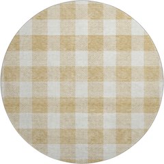 Premium Machine Washable Mayfield AMF923 Gold 8' x 8' Round Rug