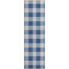 Premium Machine Washable Mayfield AMF923 Navy 2'3" x 7'6" Runner Rug