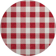 Premium Machine Washable Mayfield AMF923 Red 8' x 8' Round Rug