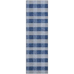 Premium Machine Washable Mayfield AMF924 Navy 2'3" x 7'6" Runner Rug