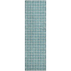 Premium Machine Washable Mayfield AMF925 Teal 2'3" x 7'6" Runner Rug