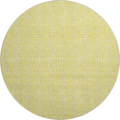 Premium Machine Washable Mayfield AMF926 Yellow 8' x 8' Round Rug