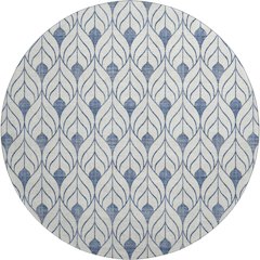 Premium Machine Washable Mayfield AMF927 Blue 8' x 8' Round Rug