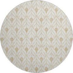 Premium Machine Washable Mayfield AMF927 Gold 8' x 8' Round Rug