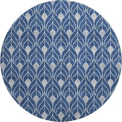 Premium Machine Washable Mayfield AMF927 Navy 8' x 8' Round Rug