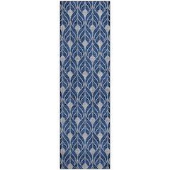 Premium Machine Washable Mayfield AMF927 Navy 2'3" x 7'6" Runner Rug