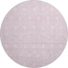 Premium Machine Washable Mayfield AMF927 Pink 8' x 8' Round Rug