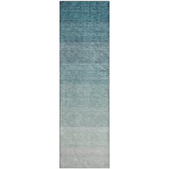 Premium Machine Washable Mayfield AMF928 Teal 2'3" x 7'6" Runner Rug