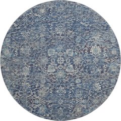 Premium Machine Washable Mayfield  Blue 8' x 8' Round Rug