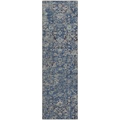 Premium Machine Washable Mayfield  Blue 2'3" x 7'6" Runner Rug