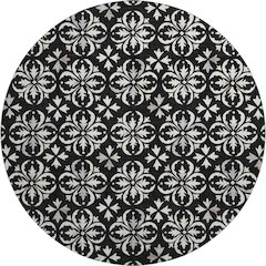 Premium Machine Washable Mayfield AMF930 Black 8' x 8' Round Rug