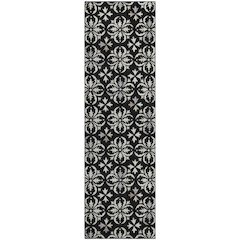 Premium Machine Washable Mayfield AMF930 Black 2'3" x 7'6" Runner Rug
