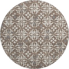 Premium Machine Washable Mayfield AMF930 Brown 8' x 8' Round Rug