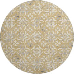 Premium Machine Washable Mayfield AMF930 Gold 8' x 8' Round Rug