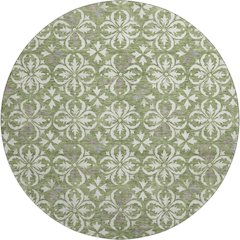 Premium Machine Washable Mayfield AMF930 Green 8' x 8' Round Rug