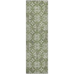 Premium Machine Washable Mayfield AMF930 Green 2'3" x 7'6" Runner Rug