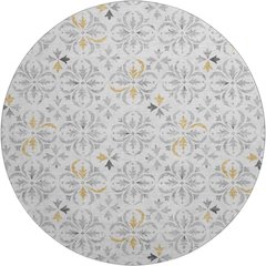 Premium Machine Washable Mayfield AMF930 Silver 8' x 8' Round Rug