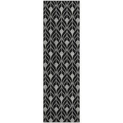 Premium Machine Washable Mayfield AMF931 Black 2'3" x 7'6" Runner Rug