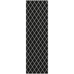 Premium Machine Washable Mayfield AMF932 Black 2'3" x 7'6" Runner Rug