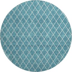 Premium Machine Washable Mayfield AMF932 Teal 8' x 8' Round Rug