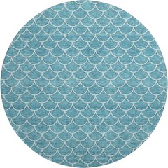 Premium Machine Washable Mayfield AMF933 Teal 8' x 8' Round Rug