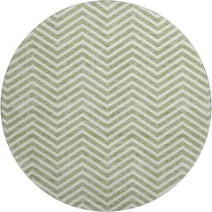 Premium Machine Washable Mayfield AMF934 Green 8' x 8' Round Rug