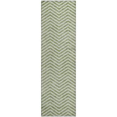 Premium Machine Washable Mayfield AMF934 Green 2'3" x 7'6" Runner Rug
