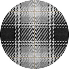 Premium Machine Washable Mayfield AMF935 Black 8' x 8' Round Rug