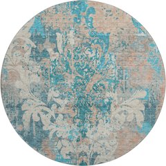 Premium Machine Washable Mayfield AMF936 Teal 8' x 8' Round Rug